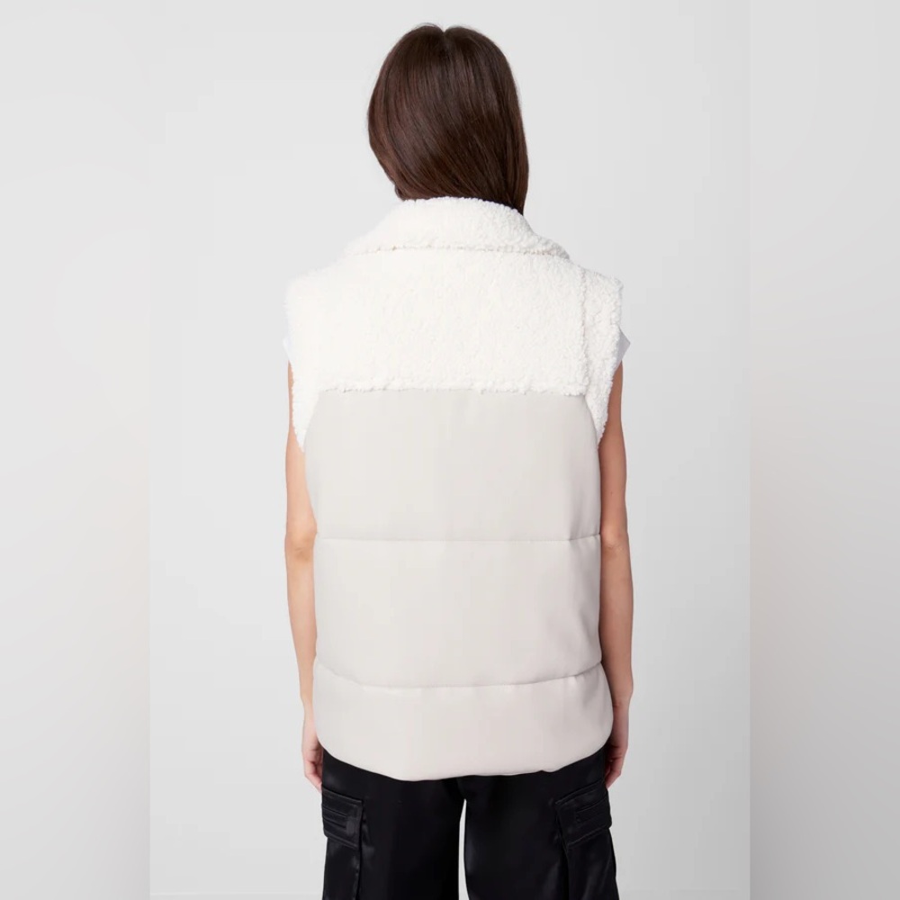 BLANK NYC Vest Sherpa Coat Vegan Leather Jacket Size S NWT Retail $128 - Picture 5 of 6